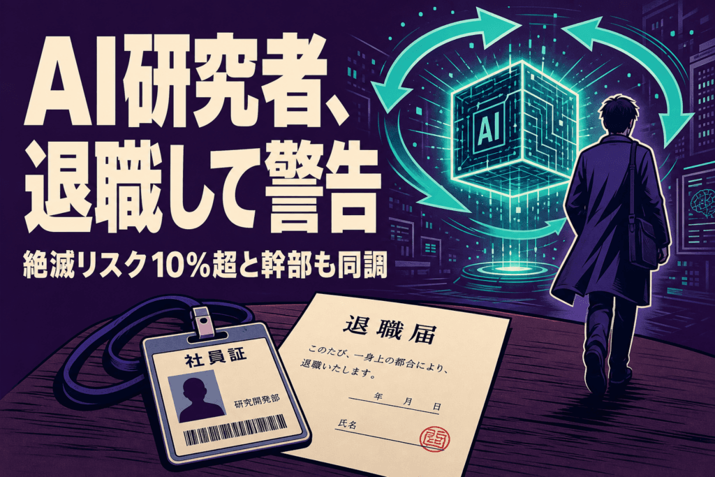 AI研究者が退職して警告するイメージ