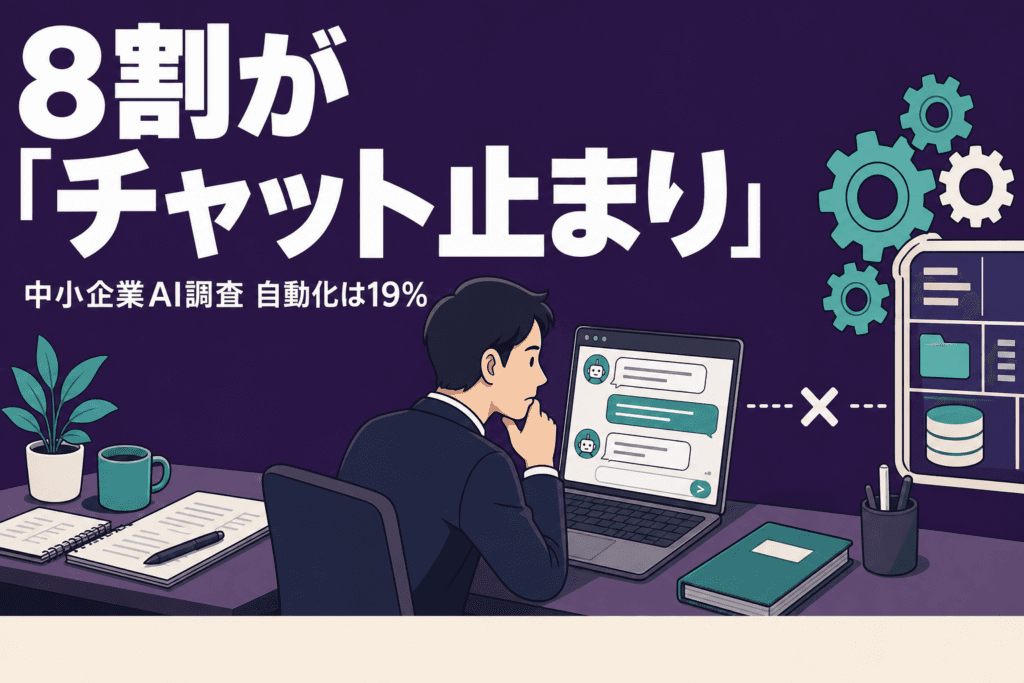 中小企業AI導入6割、8割が「チャット止まり」｜自動化19%の壁