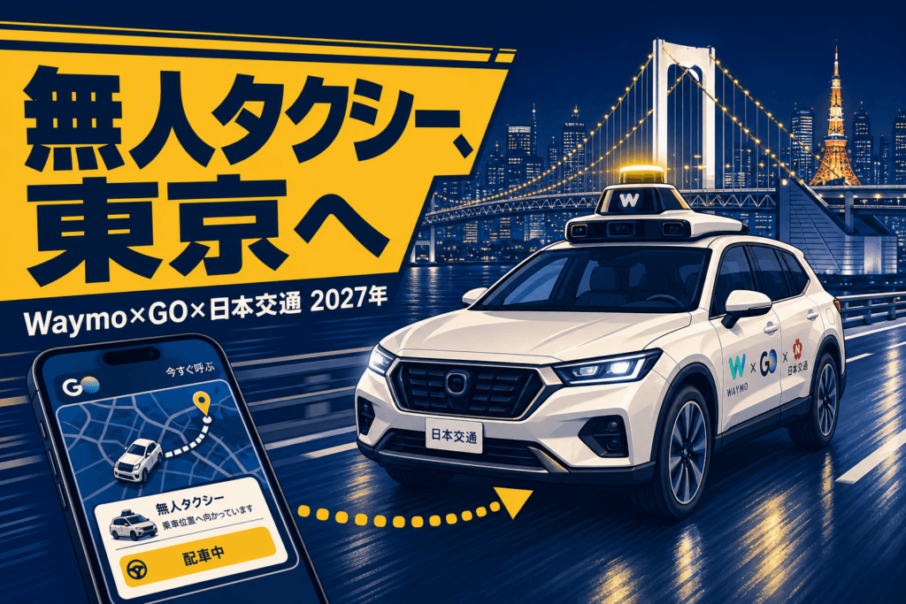 Waymo無人タクシーが2027年に東京へ、GOアプリで配車