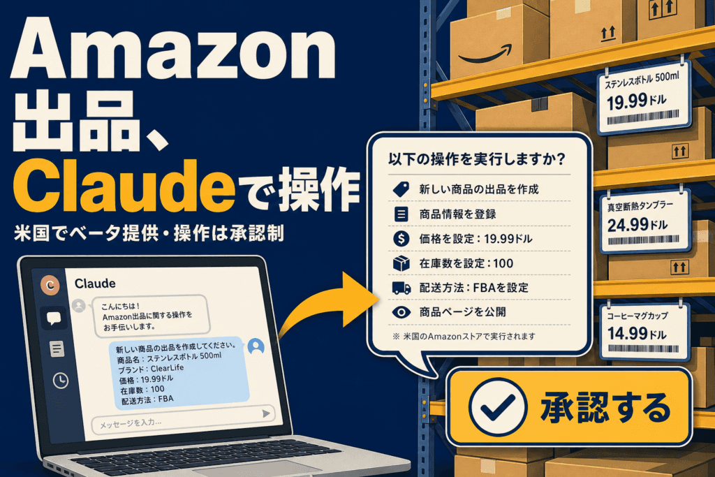 AmazonがClaudeで出品管理｜60秒接続、承認制の中身
