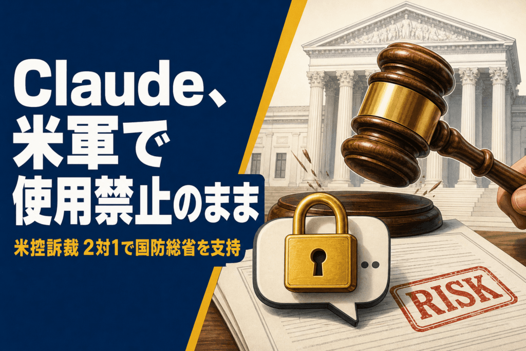 Claude米軍排除を控訴裁が支持｜2対1判決の理由