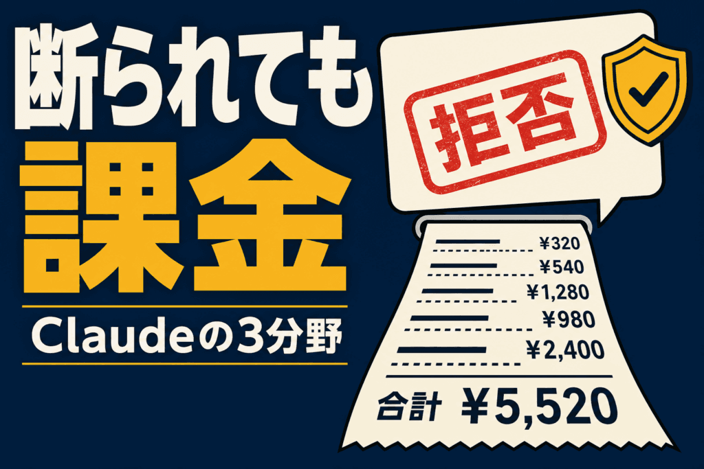 Claude、拒否された質問も課金へ｜対象3分野と対策