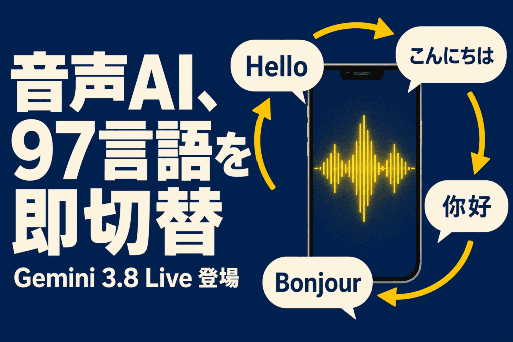 Gemini 3.8 Live登場｜97言語切替で音声AI首位