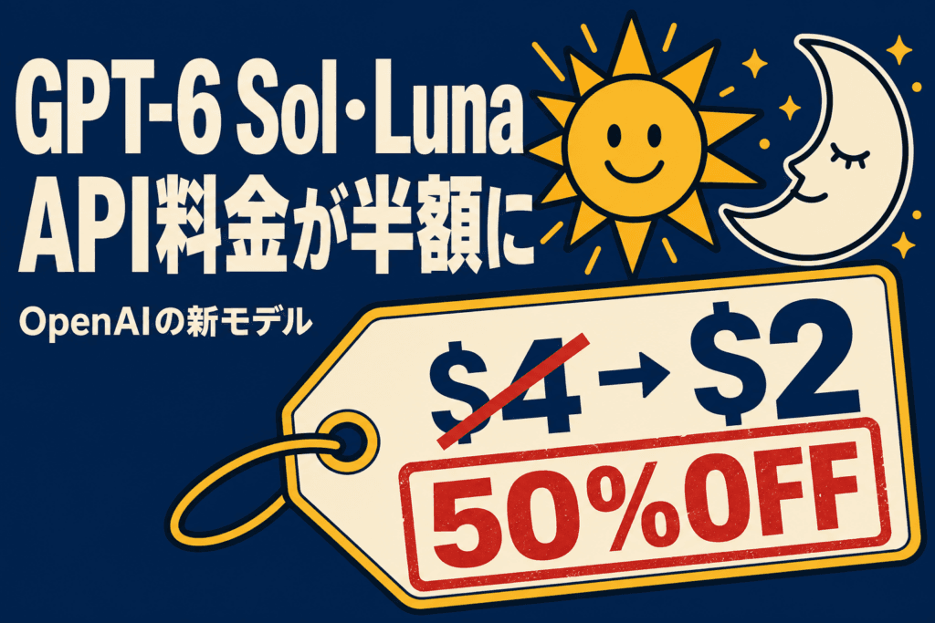 GPT-6 Sol・Luna登場｜API半額で何が変わる？