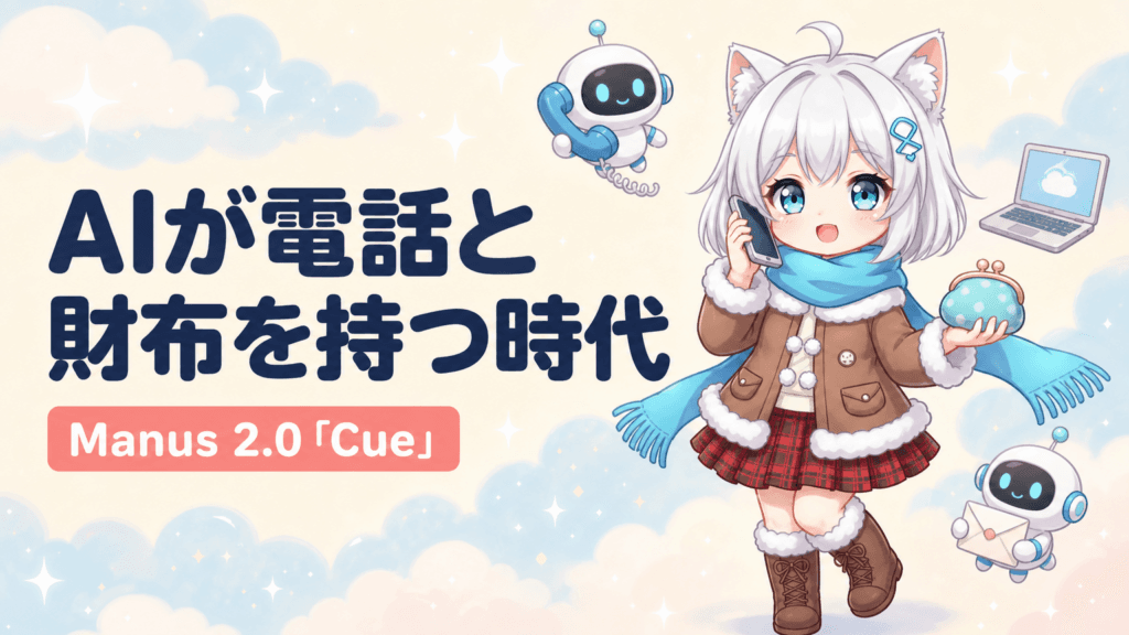 AIが電話と財布を持つ｜Manus 2.0「Cue」の中身