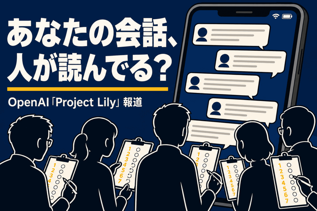 ChatGPTの会話を契約者が読んで採点しているイメージ