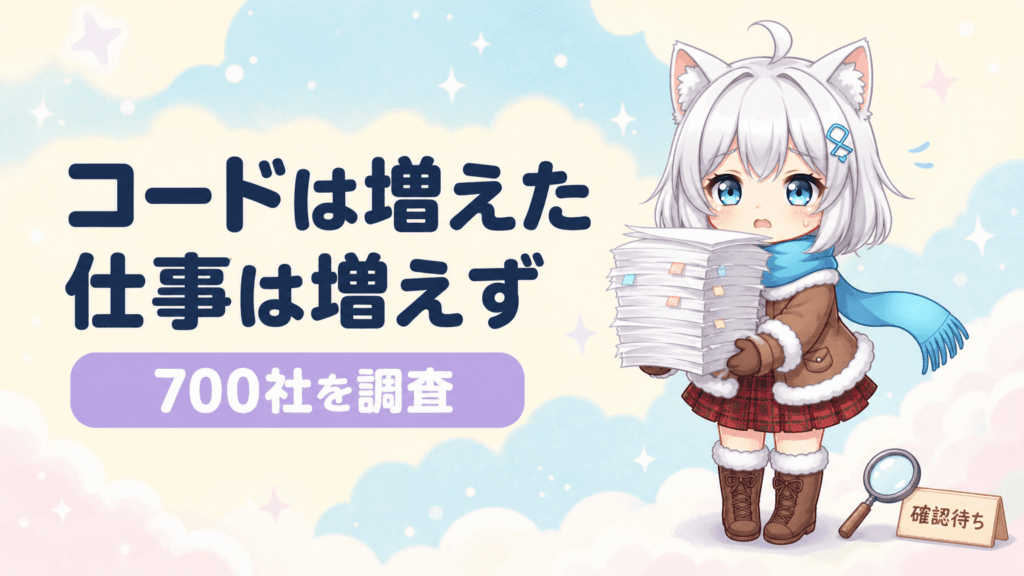 AIでコード30%増、完成は増えず｜700社調査