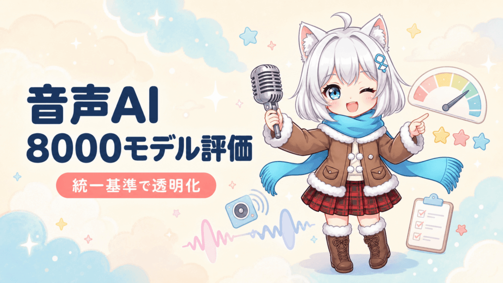 Hugging Faceが公開したOpen TTS Leaderboardは、8000以上の音声合成AIモデルを統一基準で評価するプラットフォーム。WER/CER、RTF、TTFA、SIMの5指標で、明瞭性・速度・クローン精度を客観的に測定し、日本語を含む多言語に対応している。
