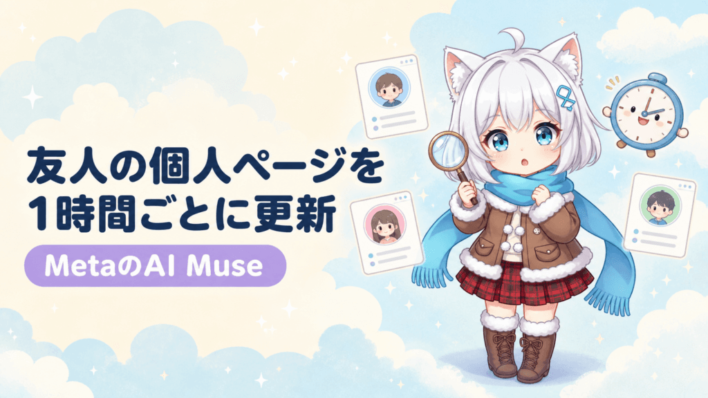 MetaのMuseが友人の人物ページを1時間ごとに更新