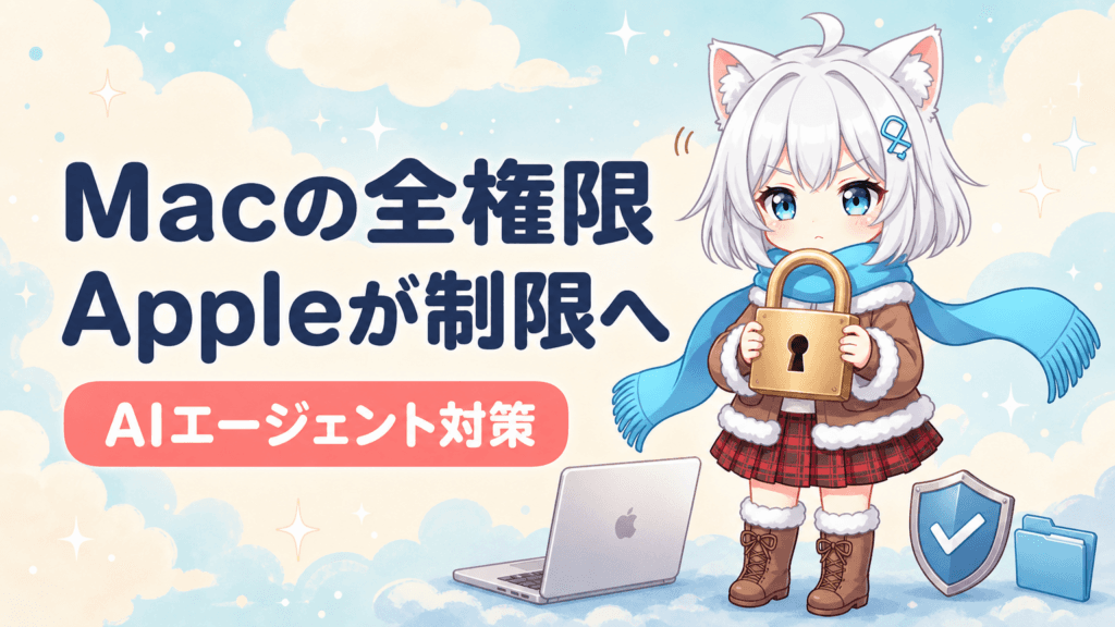 AppleがMacの全権限を制限へ｜AIエージェント対策