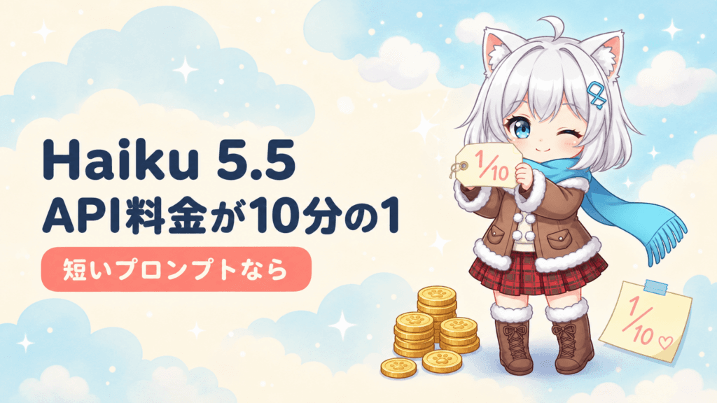 Haiku 5.5登場｜API料金が10分の1に