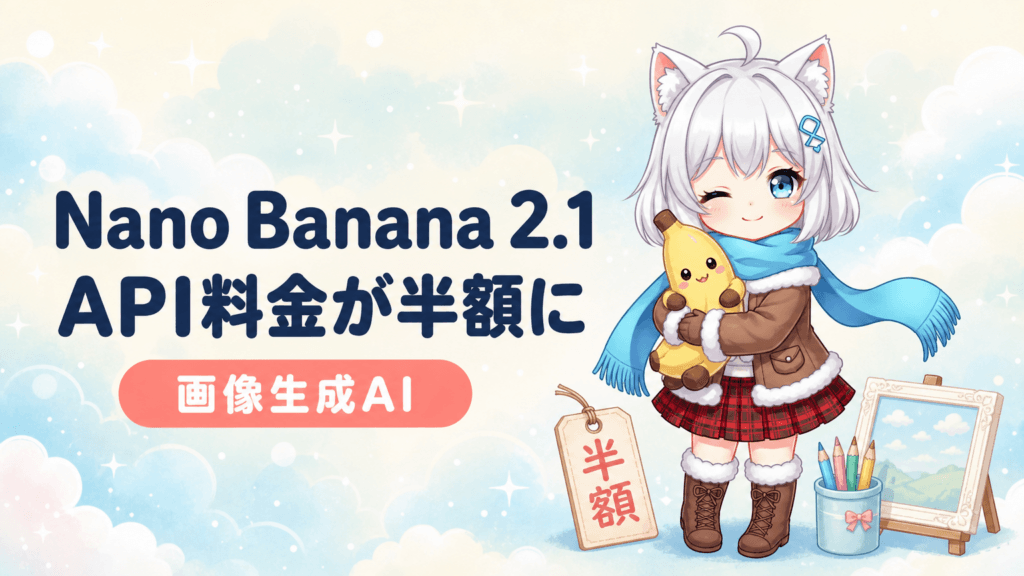 Nano Banana 2.1登場｜API料金は前モデルの半額に