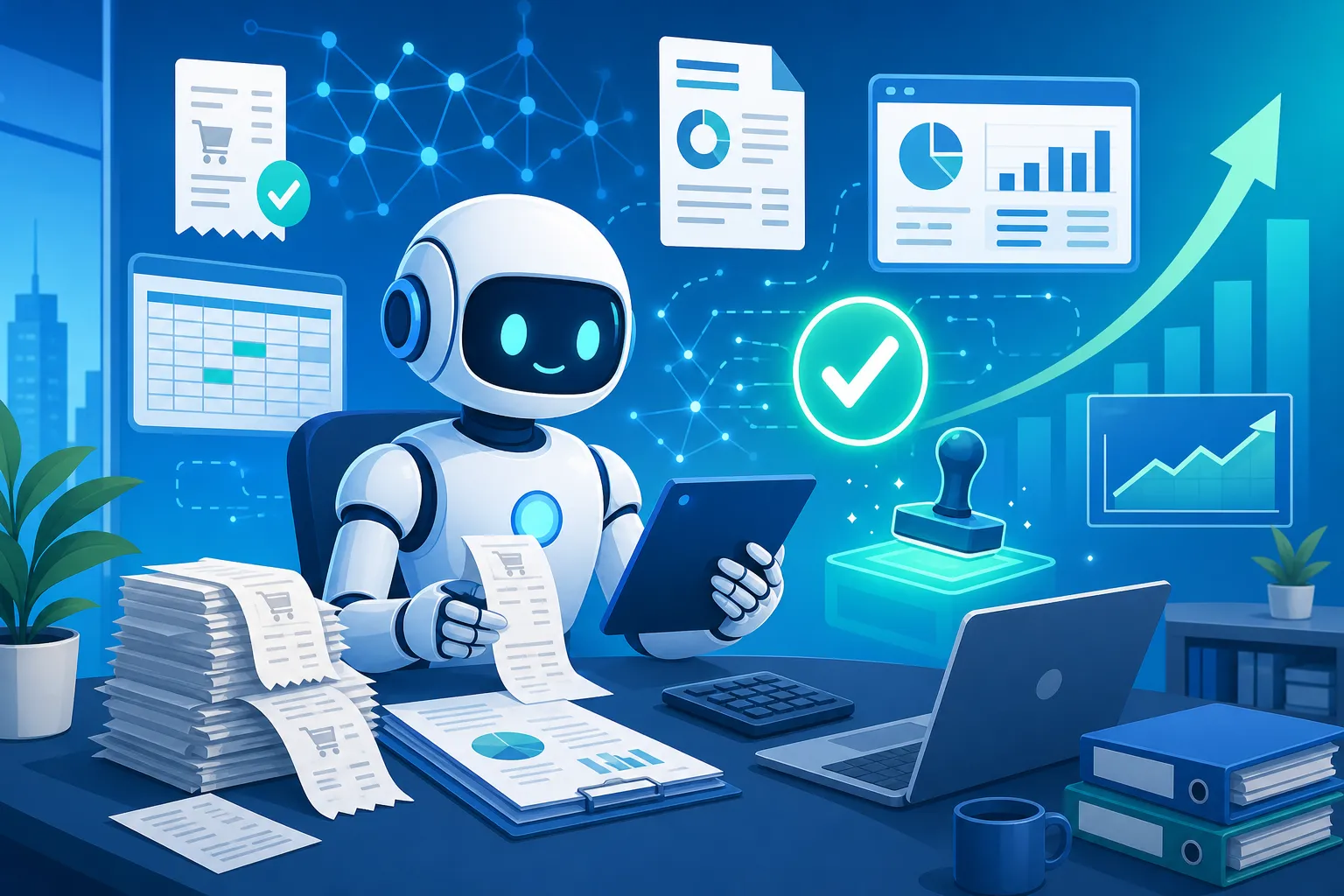 経理業務を自動化するAIエージェントのイメージ