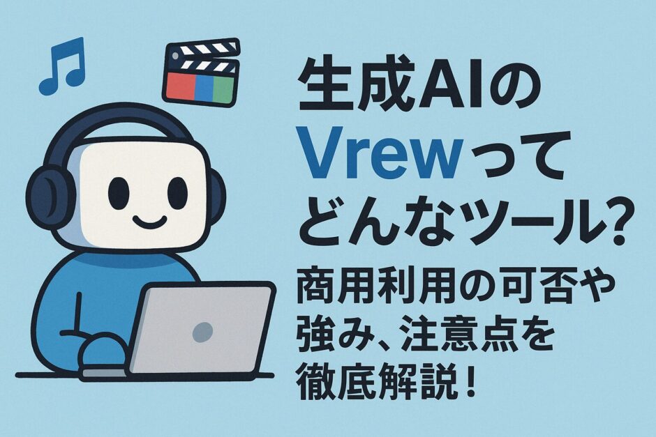 生成AIのVrewってどんなツール?商用利用の可否や強み、注意点を徹底解説!