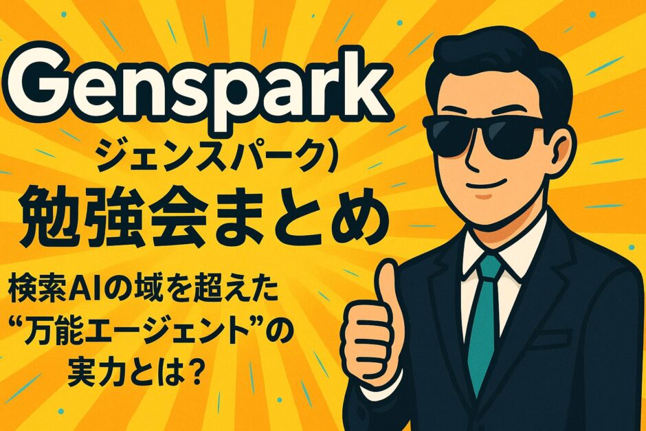 Genspark（ジェンスパーク）勉強会まとめ｜検索AIの域を超えた“万能エージェント”の実力とは？