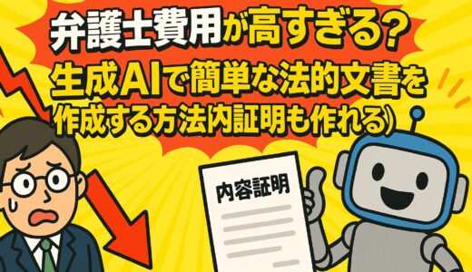 弁護士費用が高すぎる？生成AIで法的文書をサクッと作る方法【内容証明もいける】