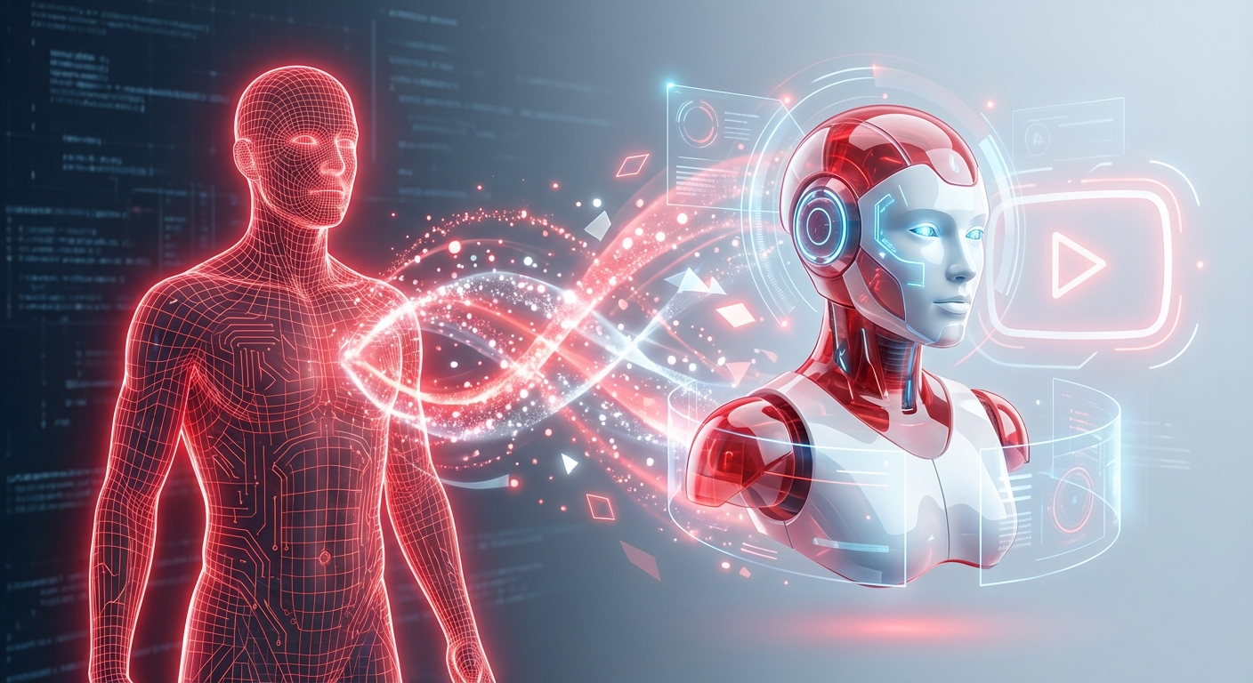 YouTube AI分身機能のイメージ図」 class=