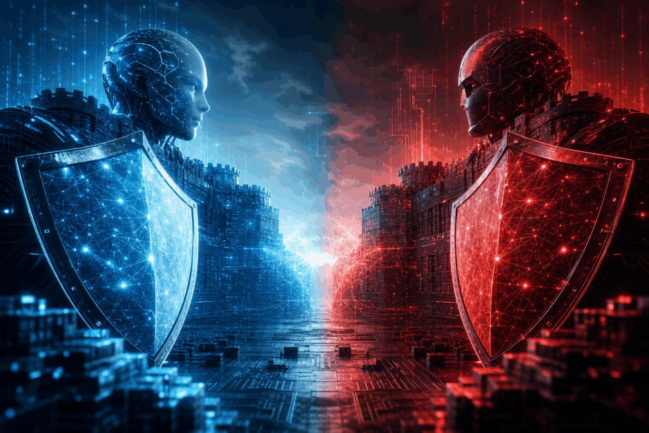 OpenAIとAnthropicのセキュリティAI対決を表すイメージ図