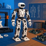 3Dプリント部品で構成されたヒューマノイドロボットとワークショップ