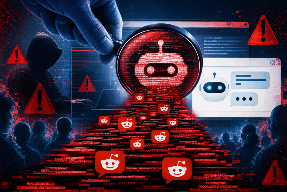 わずか13語のRedditコメントでAI検索を誤誘導できるWARP攻撃の仕組みを解説する図