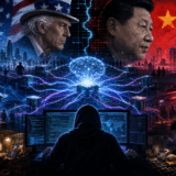 中国のグレー市場でClaude APIが公式の10%で提供される実態と米中AI覇権争いを示すイメージ