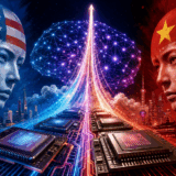 2026年6月、NVIDIAのNemotron 3 Ultra、GoogleのGemma 4、AlibabaのQwen 3.7、MiniMaxのM2.7など主要AIモデルが相次ぎ登場。平均2日に1本のペースでリリースされる異常な加速と、中国勢の台頭を示すイメージ