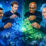 Google、OpenAI、Microsoft、AmazonがAgent Pluginsで協力し、AIエージェントの標準化を推進する様子を表すイメージ