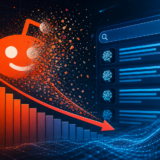 ChatGPTの検索結果からRedditの引用が4日間で86%減少したことを示すデータビジュアライゼーション