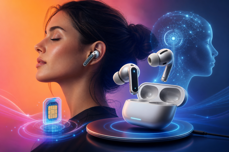 eSIM内蔵AIイヤホンPlaud One。充電ケースから直接クラウドに接続し、スマホ不要で音声録音・文字起こし・資料作成が可能な次世代ウェアラブルAI