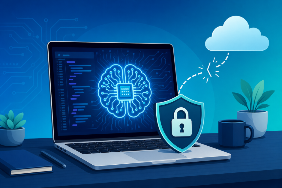 ノートPCの中で完結するAIコーディングエージェントのイメージ