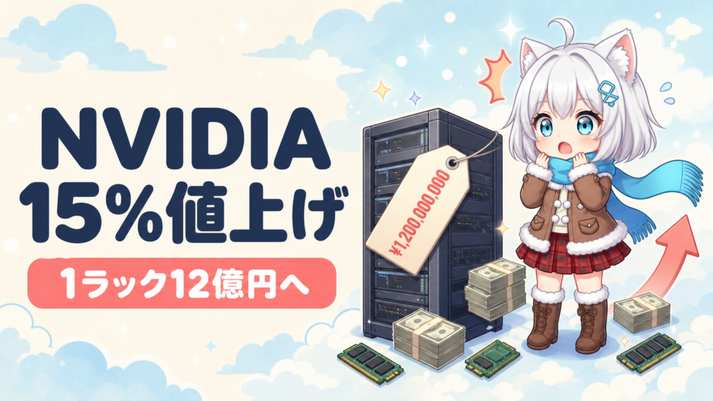 NVIDIAが15%値上げ｜1ラック12億円へ | AIフレンズ