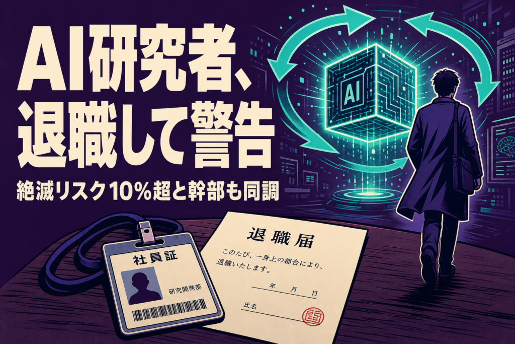 AI研究者が退職して警告するイメージ